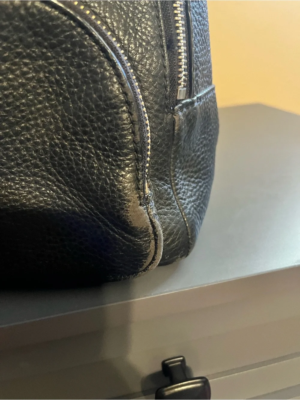 kate spade Black Pebbled Leather Mini Backpack with Gold Hardware - Picture 2 of 8